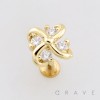 CZ SWIRL FLOWER STUD 316L SURGICAL STEEL LABRET SET